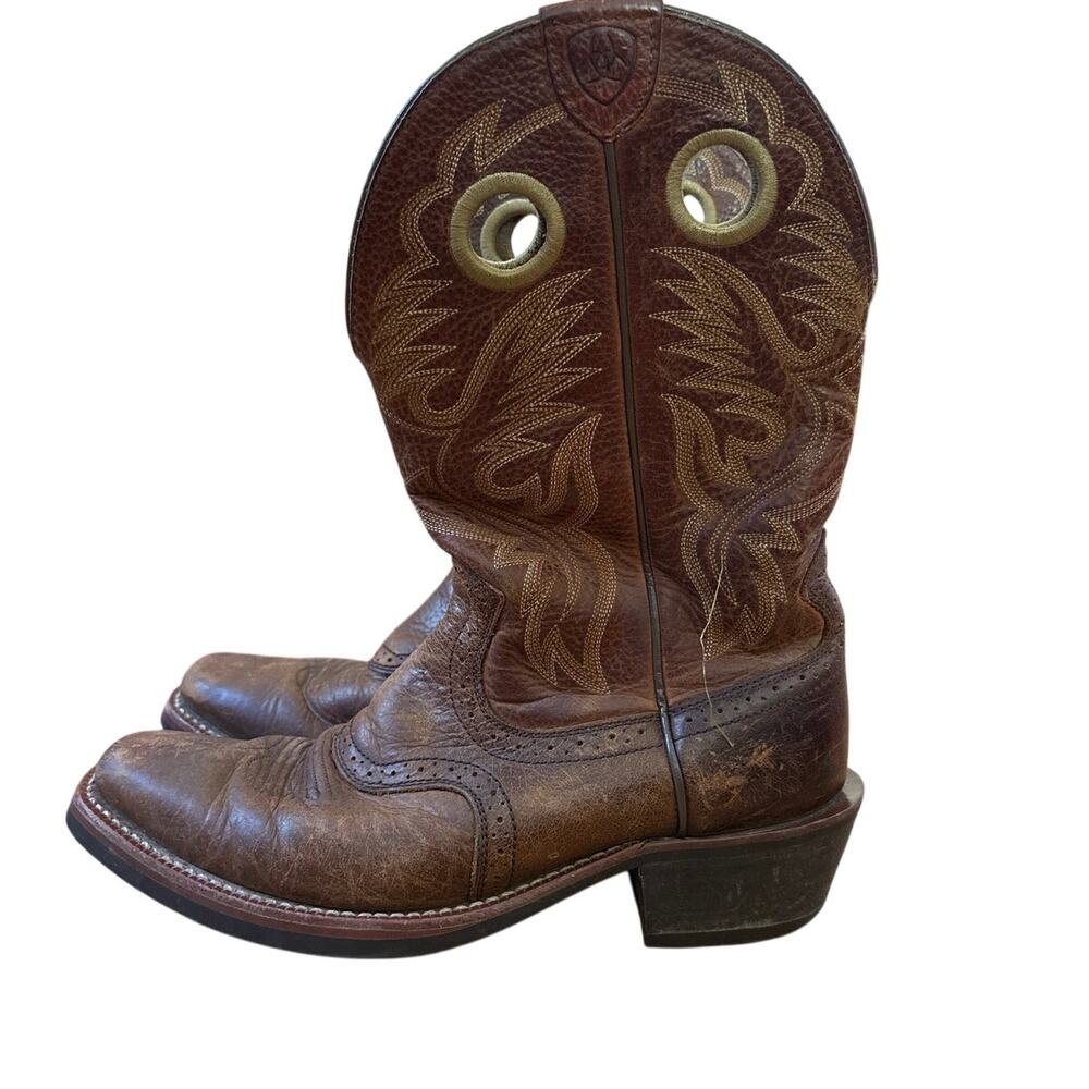 Ariat Hertiage Roughstock western brown leather mens cowboy boots‎ SIZE 9D